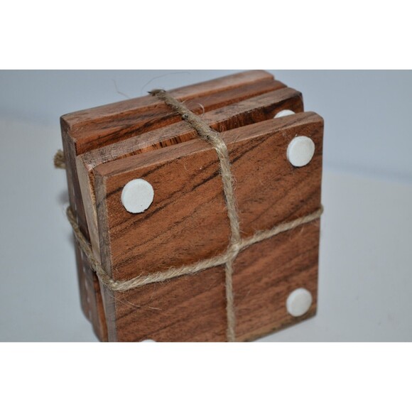 Thirstystone Wood Coasters 4 pc Square Chevron Stripe pattern - Picture 4 of 8